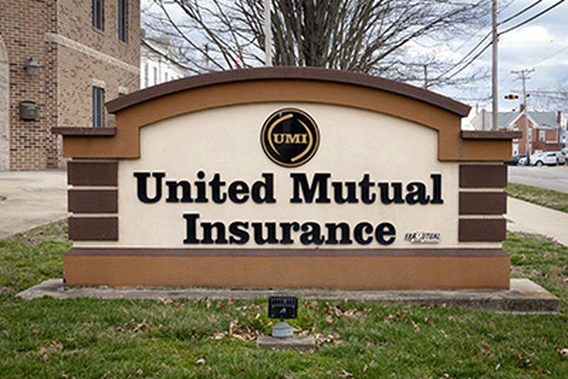 The United Mutual Insurance sign outside the Albion office